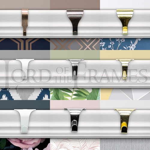 Picture rail hooks white - picture,