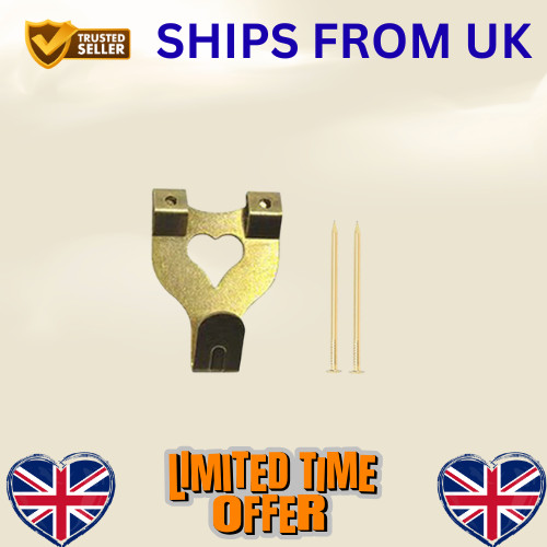Brass picture hooks with nails - brass,