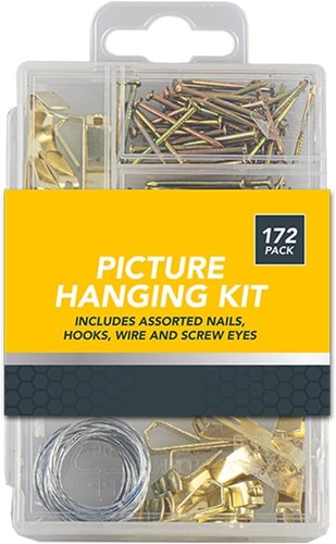 Picture hanging kit includes - picture,