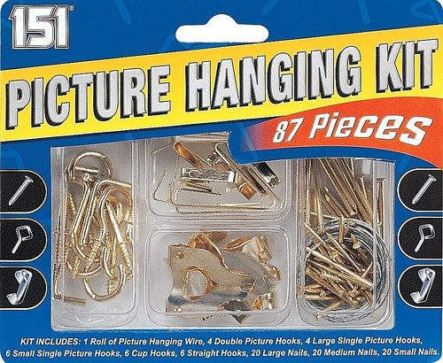 Picture hanging kit 87pc hooks - picture,