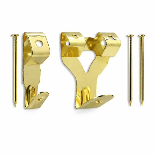 Brass plated picture - brass, hooks